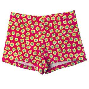 Flowered Daisy Shorts Pink and Yellow Size S